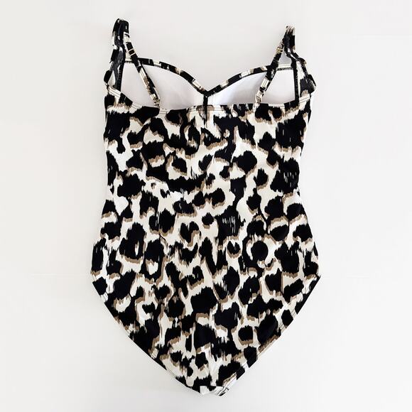 [La Blanca] Animal Print Slimming Ruched Sweetheart Neck One Piece Swimsuit 16 - Picture 2 of 12